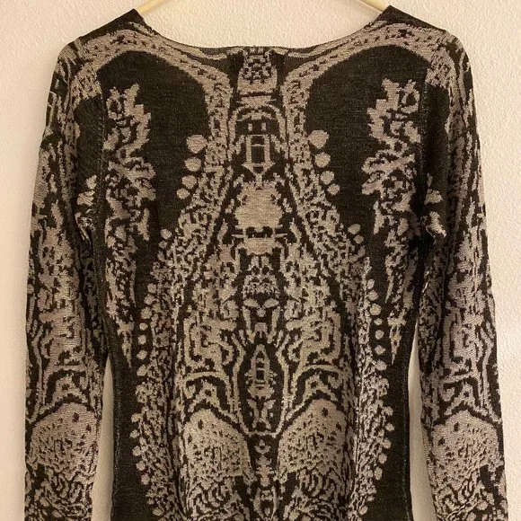 Beulah Ladies Dark & Light Gray Textured Long Sleeve Blouse - Small & Medium - Picture 5 of 10